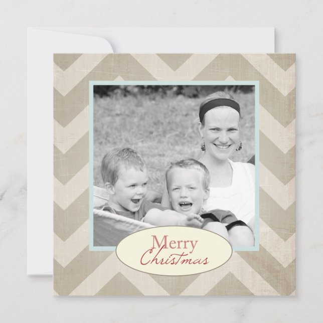 Tarjeta de Navidad de Chevron con la foto (Anverso)