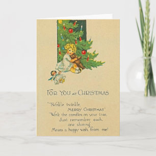 Tarjeta de Navidad de Chica Cute