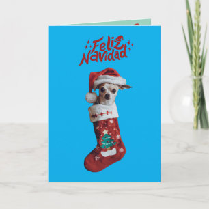 Tarjeta de Navidad de Chihuahua lindo