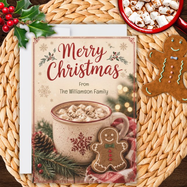 Tarjeta de Navidad de Chocolate Caliente y Pan de  (Subido por el creador)