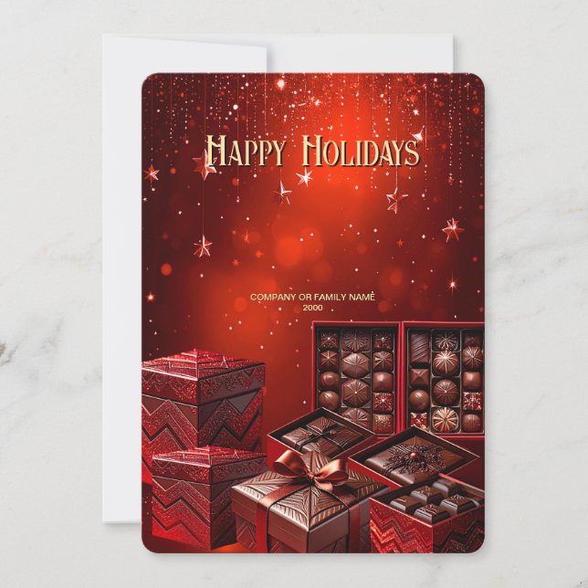 Tarjeta de Navidad de Chocolate Dulce (Anverso)