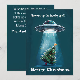 Tarjeta de Navidad de Ciencia Ficción Festiva