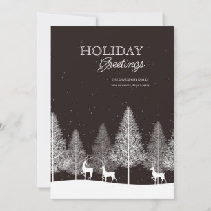 Tarjeta de Navidad de Ciervos de Invierno