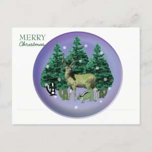 Tarjeta de Navidad de Ciervos del Bosque y Amigos