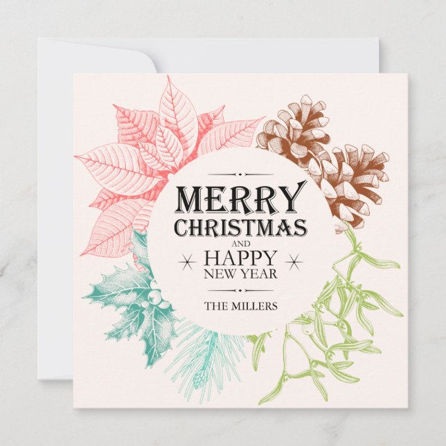 Tarjeta de Navidad de Círculo | Tarjeta de Foto de (Anverso)