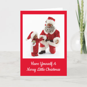 Tarjeta de Navidad de cocina compartida de Santa y