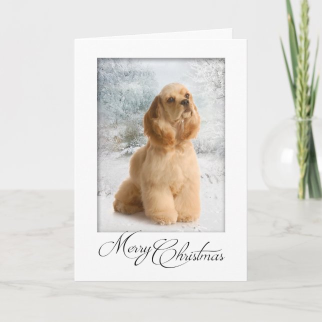 Tarjeta de Navidad de Cocker Spaniel (Anverso)