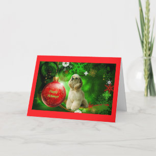 Tarjeta de Navidad de cocker spaniel BallGreen2