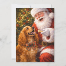 Tarjeta de Navidad de Cocker Spaniel – Charlie con