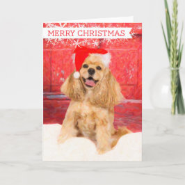 Tarjeta de Navidad de cocker spaniel del americano