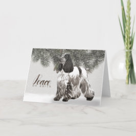 Tarjeta de Navidad de cocker spaniel del inglés