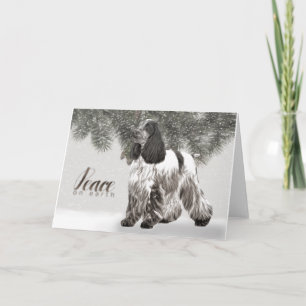 Tarjeta de Navidad de cocker spaniel del inglés
