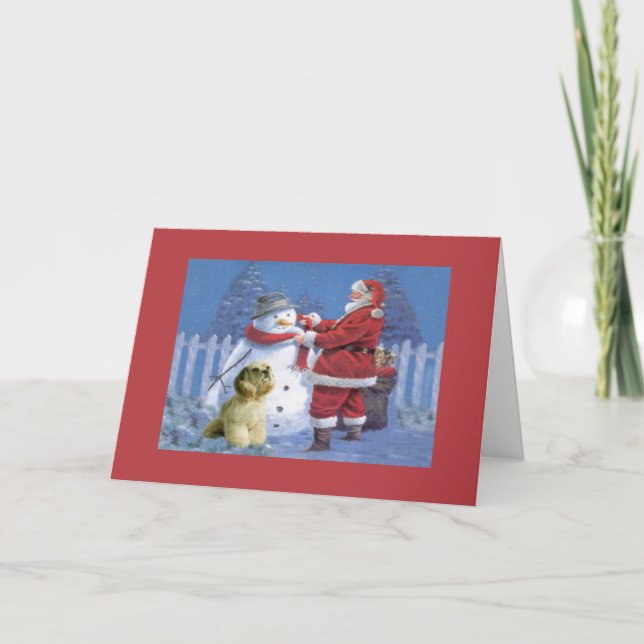 Tarjeta de Navidad de cocker spaniel Santa (Anverso)