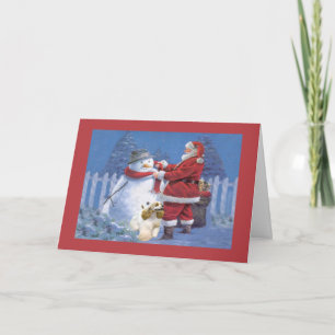 Tarjeta de Navidad de cocker spaniel Santa
