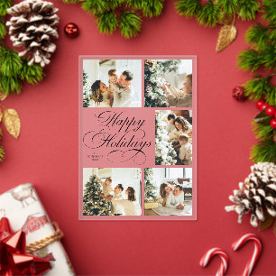 Tarjeta de Navidad de Colaje de Fotos con Letra El