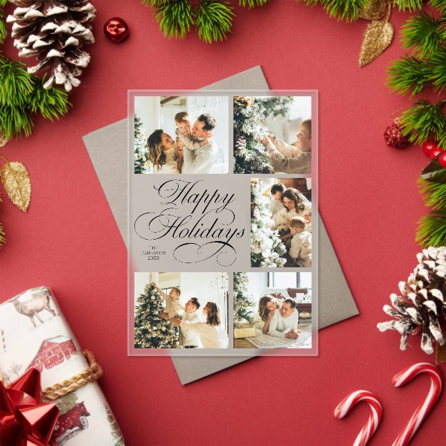 Tarjeta de Navidad de Colaje de Fotos con Letra El (Insitu (Vacaciones))