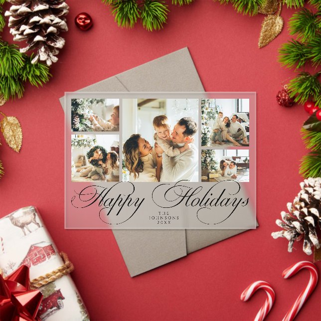 Tarjeta de Navidad de Colaje de Fotos con Letra Mo (Insitu (Vacaciones))