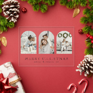 Tarjeta de Navidad de Colaje de Fotos de Arco Eleg