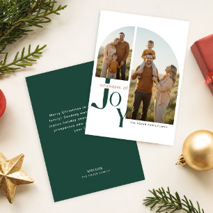 Tarjeta de Navidad de Colaje de Fotos de Arco Geom
