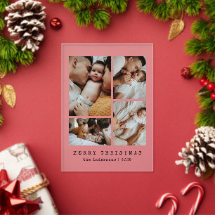Tarjeta de Navidad de Colaje de Fotos de Familia E