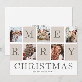 Tarjeta de Navidad de Colaje de Fotos Familiares
