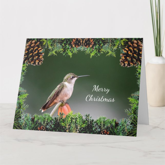 Tarjeta de Navidad de colibrí (Anverso)
