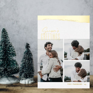 Tarjeta de Navidad de Collage con Letra y Pincelad