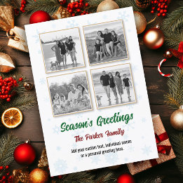 Tarjeta de Navidad de Collage de Instagram de Copo