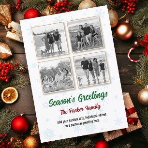 Tarjeta de Navidad de Collage de Instagram de Copo