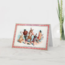 Tarjeta de Navidad de comida bailando victoriana