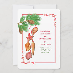 Tarjeta de Navidad de conchas marinas
