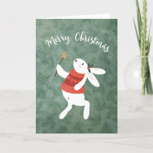 Tarjeta de Navidad de Conejito Dulce