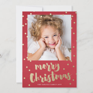 Tarjeta de Navidad de confeti festivo de papel de 