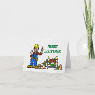 Tarjeta de Navidad de Construcción o Construcción