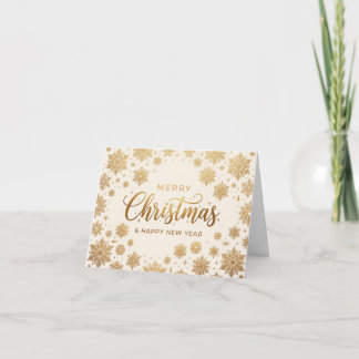 Tarjeta de Navidad de copo de nieve dorado doblada