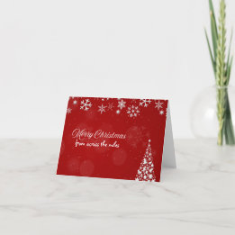 Tarjeta de Navidad de Copo de Nieve Rojo y Blanco