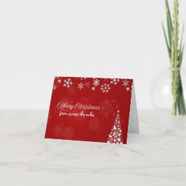 Tarjeta de Navidad de Copo de Nieve Rojo y Blanco 