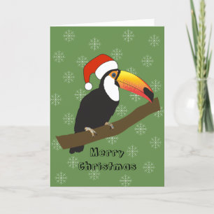 Tarjeta de Navidad de copos de nieve de Tucán illu