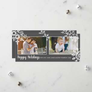Tarjeta de Navidad de copos de nieve Felices Fiest
