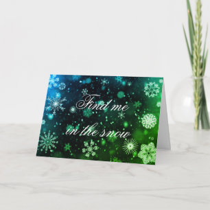 Tarjeta de Navidad de copos de nieve verdes/negros