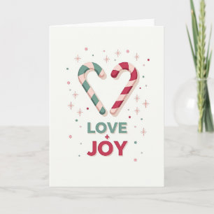 Tarjeta de Navidad de Corazones de Caramelo