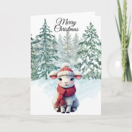 Tarjeta de Navidad de Cordero Doblada