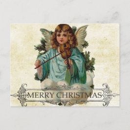 Tarjeta de navidad de cosecha única: Angel Design