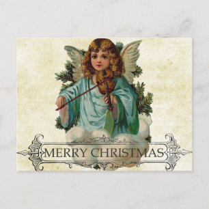 Tarjeta de navidad de cosecha única: Angel Design