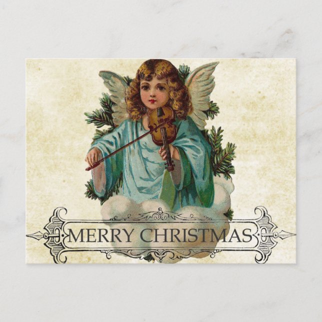 Tarjeta de navidad de cosecha única: Angel Design (Anverso)