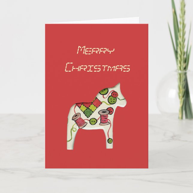 Tarjeta de Navidad de costura del tema (Anverso)
