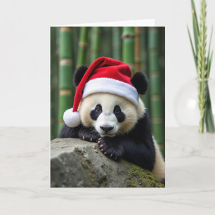 Tarjeta de Navidad de Criatura con Gorro Rojo