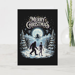 Tarjeta de Navidad de Criptid Cthulhu OVNI Alien B