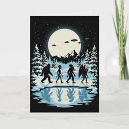 Tarjeta de Navidad de Críptido Pie Grande Cthulhu 