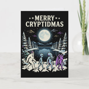 Tarjeta de Navidad de Críptido Pie Grande Hombre M